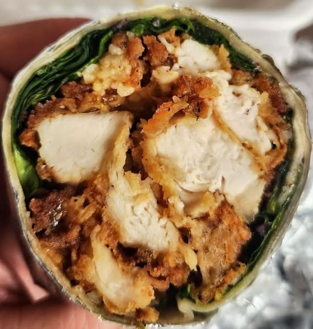 Hot Honey Chicken Caesar Wrap.